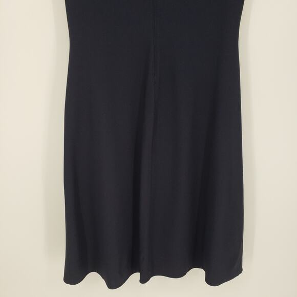 MM Lafleur Eleanor Dress 16 Midnight Navy Blue Twist Ruched A Line Minimalist - Picture 11 of 12